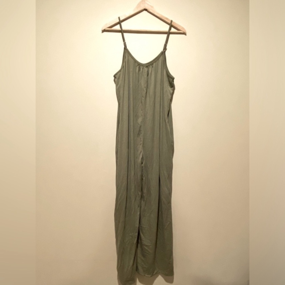 Olive Green Spaghetti Strap Jumpsuit